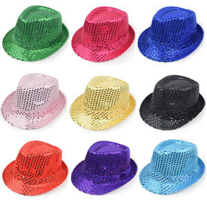 Sombrero de Lentejuelas al por Mayor, Sombrero Fedora de Lentejuelas Estilo Western, Sombreros Brillantes para Baile, para Fiestas de Año Nuevo, Accesorio para Disfraces de Cosplay - Product Image 1