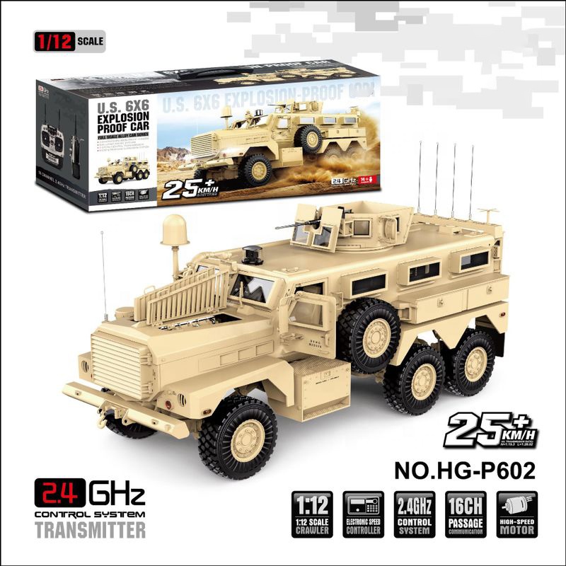1/6 12インチ U.S Military Vehicle CY-P602 Military Vehicle - 1/12 Scale RC Truck with 6 Wheels