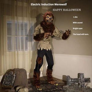 Décoration d'Halloween grande taille : Loup-garou électrique à induction avec yeux lumineux et <span class=keywords><strong>son</strong></span>, idéal pour maison hantée ou bar - Product Image 1