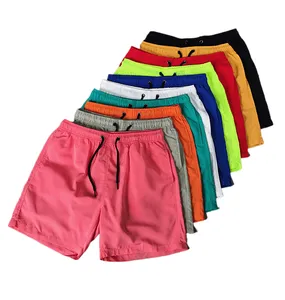 Wholesale stock beach shorts polyester men running shorts swimwear shorts for men custom logo embroidered print tag
