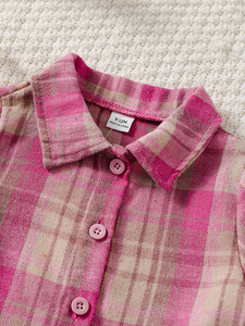 Vêtements pour enfants 2026, style européen et américain, ensemble chemise à carreaux et jean avec bretelles, vêtements pour filles de 0 à 3 <span class=keywords><strong>ans</strong></span> - Product Image 3