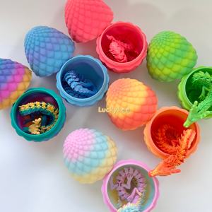 Estatuas de Dragón Chino Impresas <span class=keywords><strong>en</strong></span> 3D Luckykoo, Artesanías de <span class=keywords><strong>Huevo</strong></span> de Dragón Transformado, Juguetes y Regalos - Product Image 4