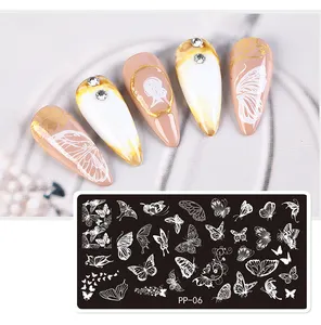 OEM ODM Nail Transfer Steel Plate Printing Templates Butterfly Fantasy Fairy Christmas Nail Stamping Template