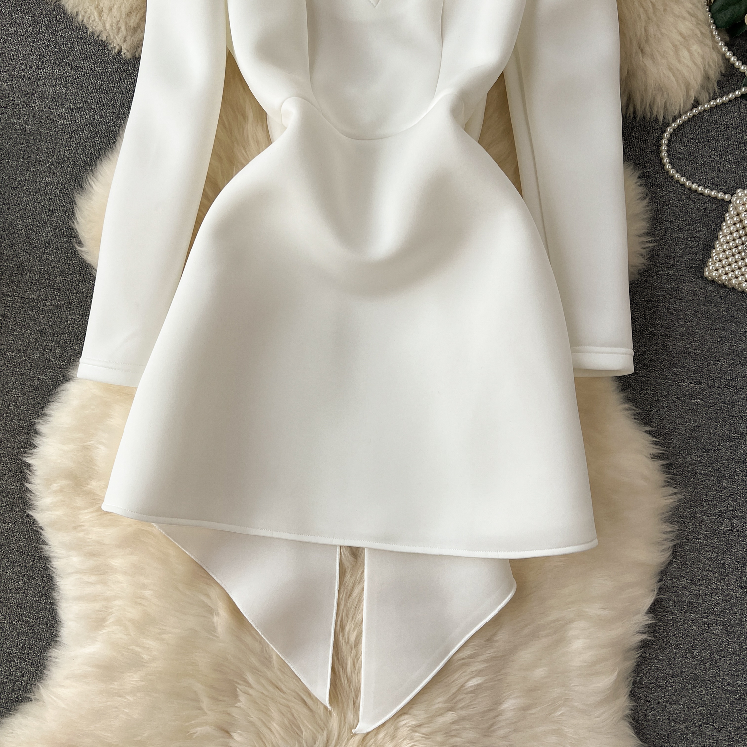 Plus Size Casual Bow Collar Tunic Dress for Women