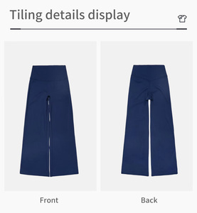 Pantaloni da Yoga con sollevamento a vita alta personalizzati pantaloni a campana con controllo della pancia pantaloni larghi da corsa per allenamento a gamba dritta pantaloni della tuta larghi - Product Image 2