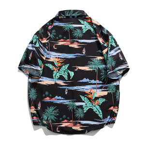 Chemise perlée à manches courtes pour <span class=keywords><strong>homme</strong></span>, style <span class=keywords><strong>japonais</strong></span>, coupe ample, protection solaire, tendance, décontractée, sensation fraîche, sans repassage - Product Image 4