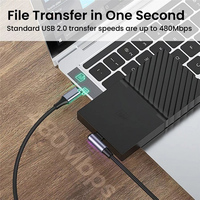 Câble de Type C à Angle droit 60W en Nylon, câble de chargeur USB C vers USB C pour MacBook Pro