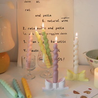 Décor à la maison nordique grande bougie torsadée étiquette en spirale non parfumée bâton conique bougie navires bougie conique en spirale torsadée