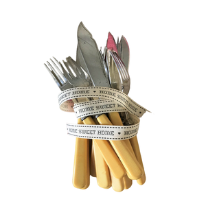 Ensemble de couverts en argenterie de qualité supérieure avec poignée en os en acier inoxydable poli miroir Fourniture de cuillère de mariage idéale d'Inde - Product Image 1