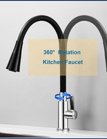 Robinet de cuisine froid uniquement monté sur pont créatif Robinet d'eau rotatif flexible pour évier de cuisine commercial pour la cuisine