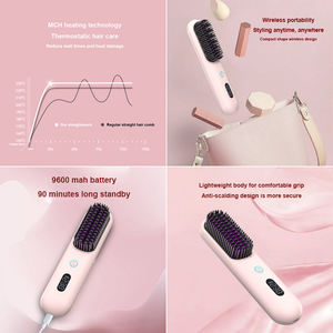 KV professionnel 9600mAh Mini sans fil USB et DC Charge Portable fer à lisser peigne cheveux raides attelle avec affichage LED - Product Image 2