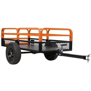 1500 Lbs ATV Dump Trailer Mesh Cart 680KG Remorque remorquée en acier Garden 15 CU. Remorquage <span class=keywords><strong>moto</strong></span> FT avec côtés amovibles - Product Image 1