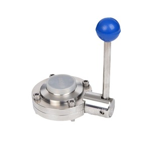 Válvula de mariposa sanitaria soldada de acero inoxidable 316L manual para agua y aire DN13 a DN200 - Product Image 1