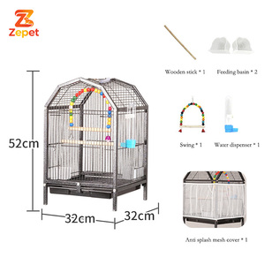<span class=keywords><strong>Cage</strong></span> d'élevage métallique d'usine avec roues, volière pour animaux de compagnie, <span class=keywords><strong>cage</strong></span> pour oiseaux, mangeoire pour perroquet et kit de bagues de patte - Product Image 1