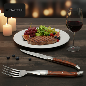 Ensemble de couteaux et fourchettes à steak, <span class=keywords><strong>laguiole</strong></span> de luxe avec manche en bois massif de pakka, 420 s/s - Product Image 1