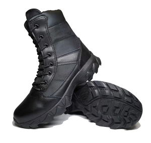 Bottes tactiques pour hommes TSB12 personnalisées, noires, de haute qualité, résistantes, avec manches en tissu Oxford 1000D et fermeture éclair latérale - Product Image 4