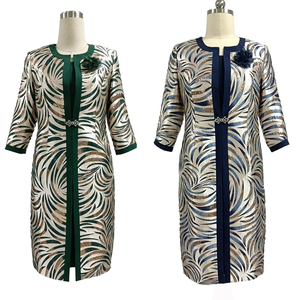 Nouvelle Arrivée : Manteau Long Imprimé avec Robes pour Femmes Âgées – Tenue d'Église Élégante et Designer, Ensembles Jupe et Veste pour Dames - Product Image 6