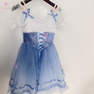 2025 DT013 Blaues Coppélia Ballett-Auftrittskleid Langer Tüllrock Wettbewerbskostüm Giselle Professionelle Maßanfertigung - Product Image 1