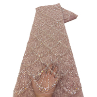 NI.AI Tissu de Luxe Perlé Dentelle Brillant Brodé de Paillettes Tulle pour Robes de Mariée Tricot Filet pour Garçons