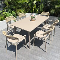 Ensemble de 7 pièces pour jardin, meubles de jardin d'extérieur, table et chaises