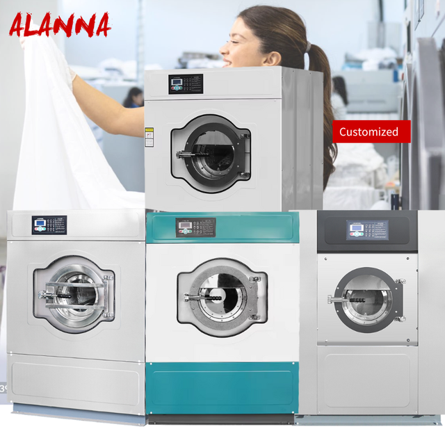 Commercial Industrial Fully Automatic Washer Extractor Large Capacity Washing Machine Stainless Steel Housing Steam Electric