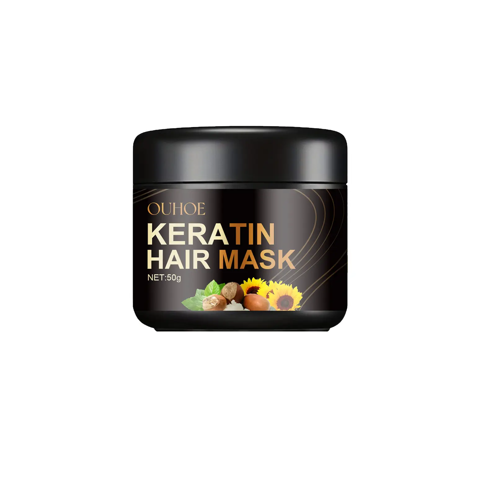 Keratin Hair Mask 50g Mascarilla capilar nutritiva y alisadora profunda para cabello seco y encrespado con puntas abiertas