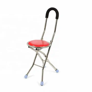 Dispositivo médico de cuatro patas <span class=keywords><strong>Silla</strong></span> de Muleta plegable Asiento de bastón para caminar Combinación de bastón y <span class=keywords><strong>silla</strong></span> - Product Image 1