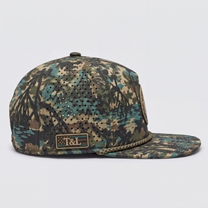 Casquette de golf camouflage vert Woodland, imperméable, avec patch PVC, cordon, 5 panneaux, perforations laser, respirante, snapback, pour hommes et femmes - Product Image 5