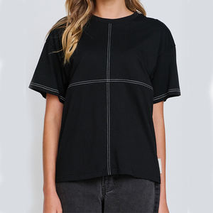 <span class=keywords><strong>T</strong></span>-<span class=keywords><strong>shirt</strong></span> d'<span class=keywords><strong>allaitement</strong></span> noir avec fermeture à glissière cachée | Haut de maternité à panneau contrasté pour un usage quotidien - Product Image 4