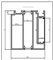 Puits de lumière minimaliste en aluminium pour toit plat à pente unique, en verre trempé, pour maison, villa, appartement