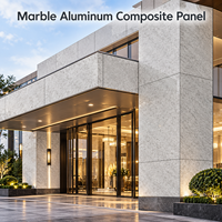 Panneau composite en aluminium marbré avec revêtement PE, veinage gris, 3 mm, taille personnalisée pour les murs décoratifs des halls d'hôtel