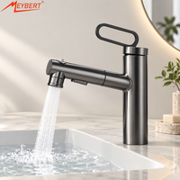 Robinet moderne en laiton à un seul trou 360 °   Robinet de lavabo rotatif eau chaude/froide avec cartouche céramique unique pour salles de bain