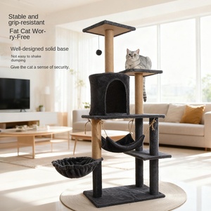 Fabrieksgroothandel houten kattenboom met klimrek, nest en duurzaam springplatform - Product Image 1