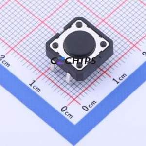 YTS125SM43 Tactile Switch Through hole Component (THT),12x12mm Switch Single Pole Single Throw Round Button 1.8N Through Hole - Product Image 1