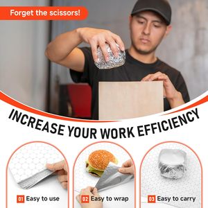 Carta per Alimenti Personalizzata per Ristoranti, Stampata, Resistente all'Olio, in Alluminio a Nido d'Ape, per Avvolgere Alimenti, Burger e Sandwich - Product Image 4
