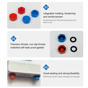 Joint d'étanchéité en silicone rouge et bleu pour chauffe-eau, joint d'interface de tuyau anti-fuite, accessoire d'installation de haute qualité - Product Image 2