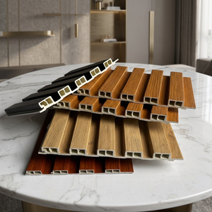 PVC Wall <b>Panel</b> <b>Wood</b> Grain Texture Fluted Slat Cladding Indoor Decoration Soundproof Waterproof Contemporary Minimalist Style - Product Image 3