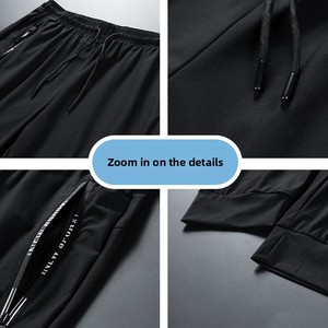 <span class=keywords><strong>Pantaloni</strong></span> Lunghi Estivi Unisex in Seta Ghiaccio Leggeri, Nuovi, ad Asciugatura Rapida, Sottili, Morbidi, <span class=keywords><strong>con</strong></span> Vita Elastica e Polsini Elastici - Product Image 4