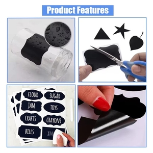 Xóa được lọ chai Bảng Phấn nhãn không thấm nước thủ công nhà bếp Stick-on thẻ Bút Đánh Dấu bảng đen trang trí dán - Product Image 2