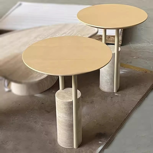 Tavolino da Caffè Moderno in Stile Italiano con Base in Travertino per Appartamenti e Uffici - Product Image 5