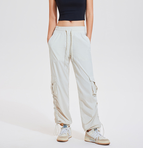 Pantalones Deportivos Transpirables de Cintura Plana para Mujer, Casuales, Holgados, con Cordón Ajustable, de Secado Rápido, para Deportes al Aire Libre - Product Image 1