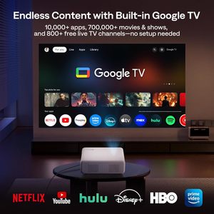 โปรเจคเตอร์อัจฉริยะ Aurzen EAZZE D1G รองรับ 4K ระบบ <span class=keywords><strong>Google</strong></span> <span class=keywords><strong>TV</strong></span> โฟกัสอัตโนมัติและปรับคีย์สโตน, เสียง Dolby, ซูม, โหมดภาพยนตร์, โปรเจคเตอร์ขนาดเล็กพกพา - Product Image 2