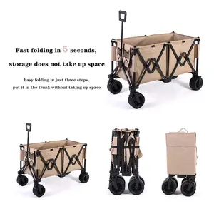 Luxo ao ar livre Grande Jardim Parque Utilitário Crianças Portable Beach Folding Trolley Cart Camping Picnic Foldable Wagon