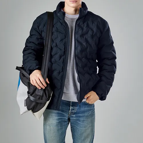 New Design Outdoor Sports Waterproof Puff Coat Winter Black Mens Padded Hooded Jacket