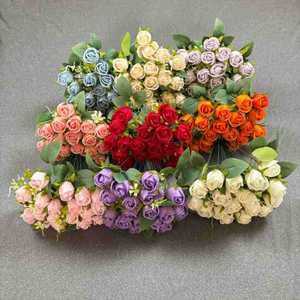 Magnifique <span class=keywords><strong>bouquet</strong></span> <span class=keywords><strong>de</strong></span> roses artificielles transfrontalières pour célébration <span class=keywords><strong>de</strong></span> mariage, <span class=keywords><strong>bouquet</strong></span> <span class=keywords><strong>de</strong></span> <span class=keywords><strong>mariée</strong></span> à 18 têtes <span class=keywords><strong>de</strong></span> roses - Product Image 1