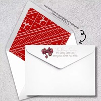 Enveloppes en papier à motif tricoté de Noël, motif rennes rouges et blancs, impression UV, 8 tailles (A7, A6, A2), cartes de vœux et d'invitation pour les fêtes