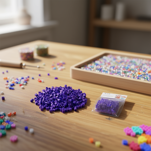 Perline Ilan Art viola scuro 5x5mm circa 500 pezzi - Product Image 3