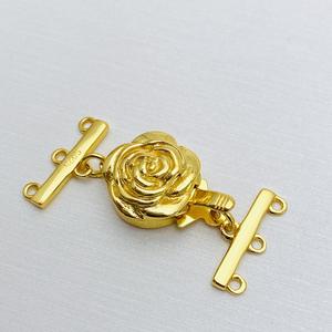 Handmade S925 Sterling <b>Silver</b> Three-Row Buckle Necklace Fashionable Sweater Chain DIY Pearl Accessory Gold Plated <b>Bead</b> Buckle - Product Image 3