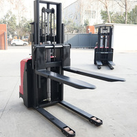 Chariot élévateur à palettes double portable Tienu 1,5 tonne, mini chariot élévateur électrique à mât télescopique pour levage de palettes