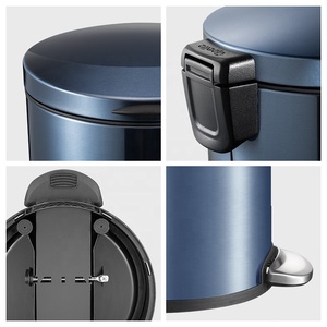 9 lít bạc thép không gỉ Thùng rác bin Vòng chân đạp Thùng rác với im lặng gần phòng ngủ rác có thể - Product Image 5